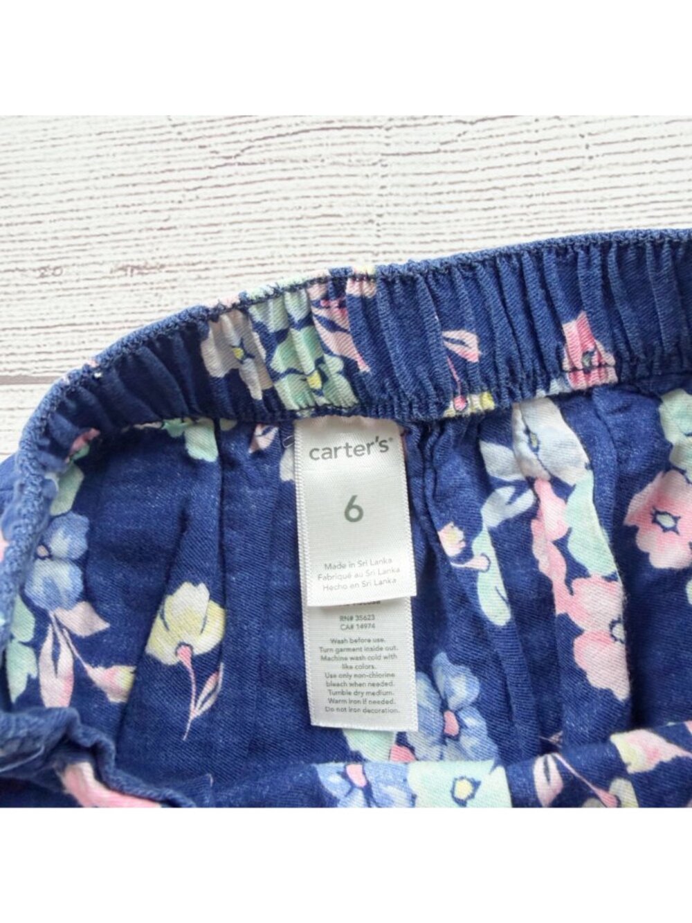 Carter's Girls Floral Print Skirt Navy Comfortable Lightweight Design 6 - Picture 2 of 4